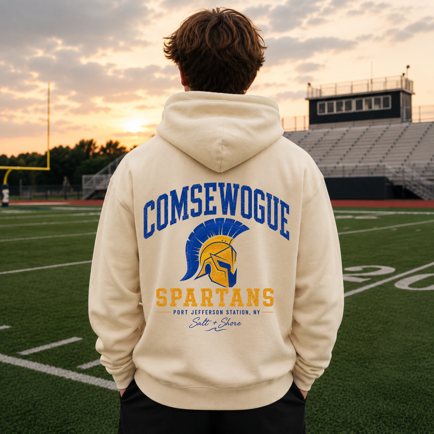 Spartan Varsity – Premium Garment-Dyed – Bone | Comsewogue Football | Salt + Shore