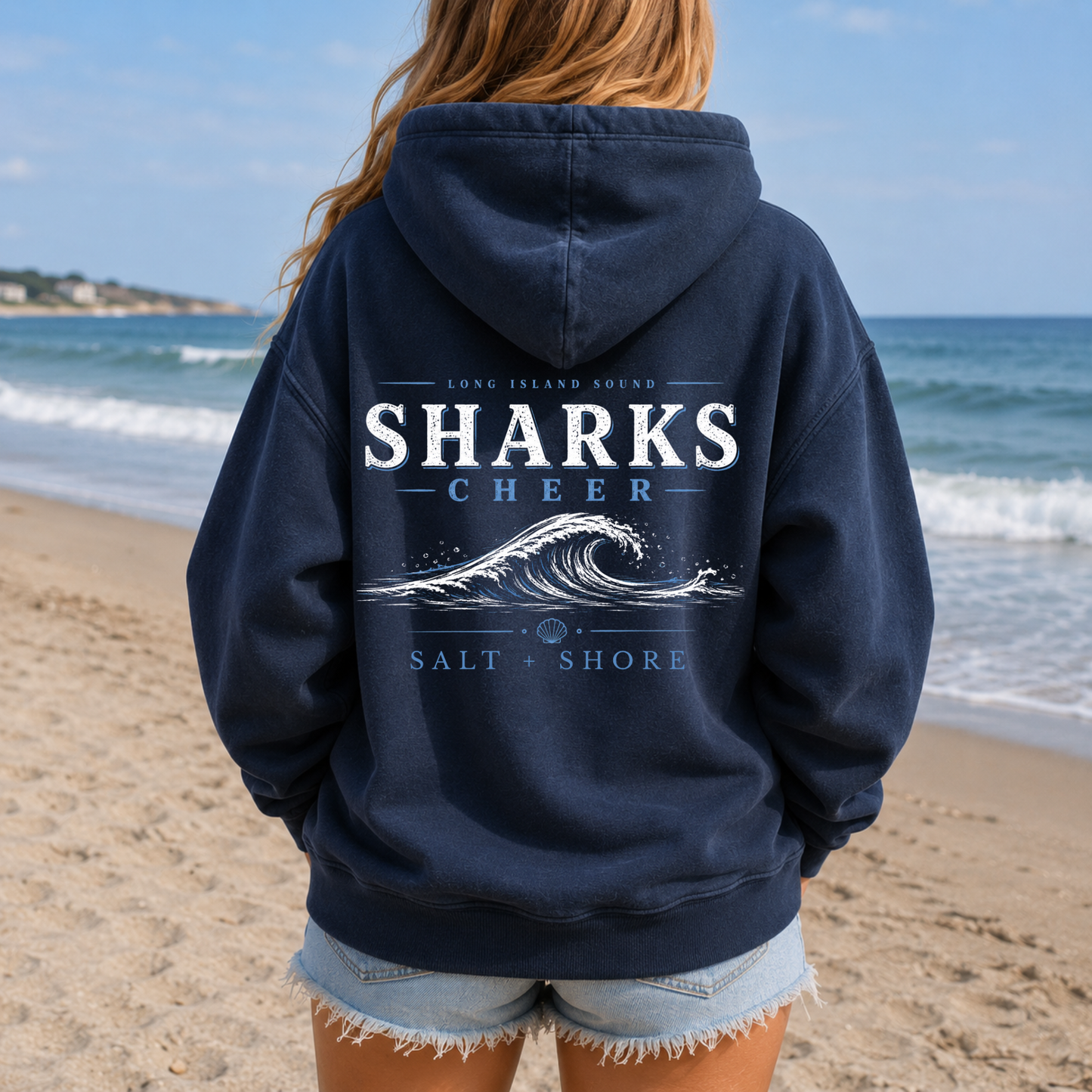 Sharks Cheer: Shoreline Classic – Premium Garment-Dyed – Washed Navy | Sharks Cheer | Salt + Shore