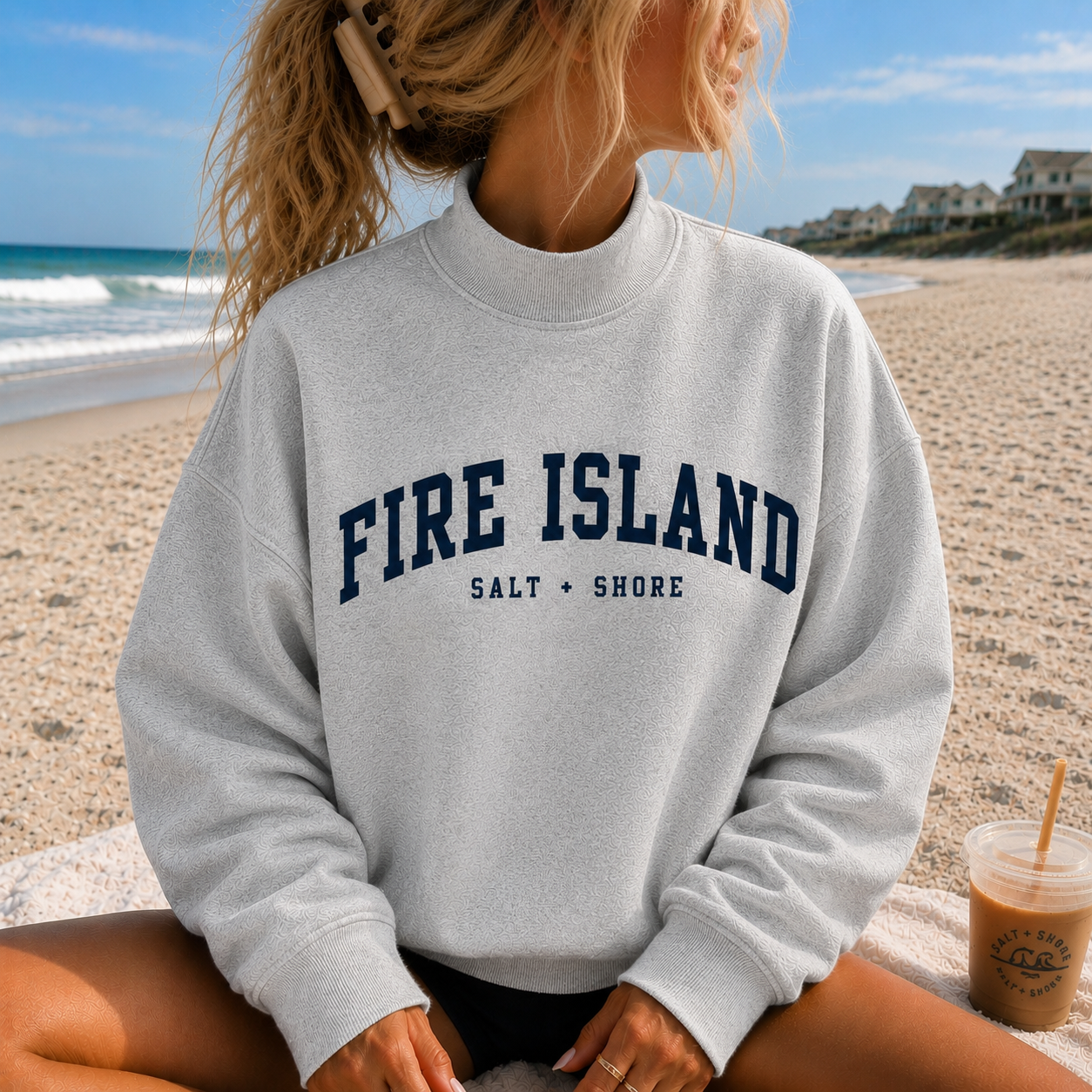 Fire Island – Premium Coastal Mock Neck | Salt + Shore