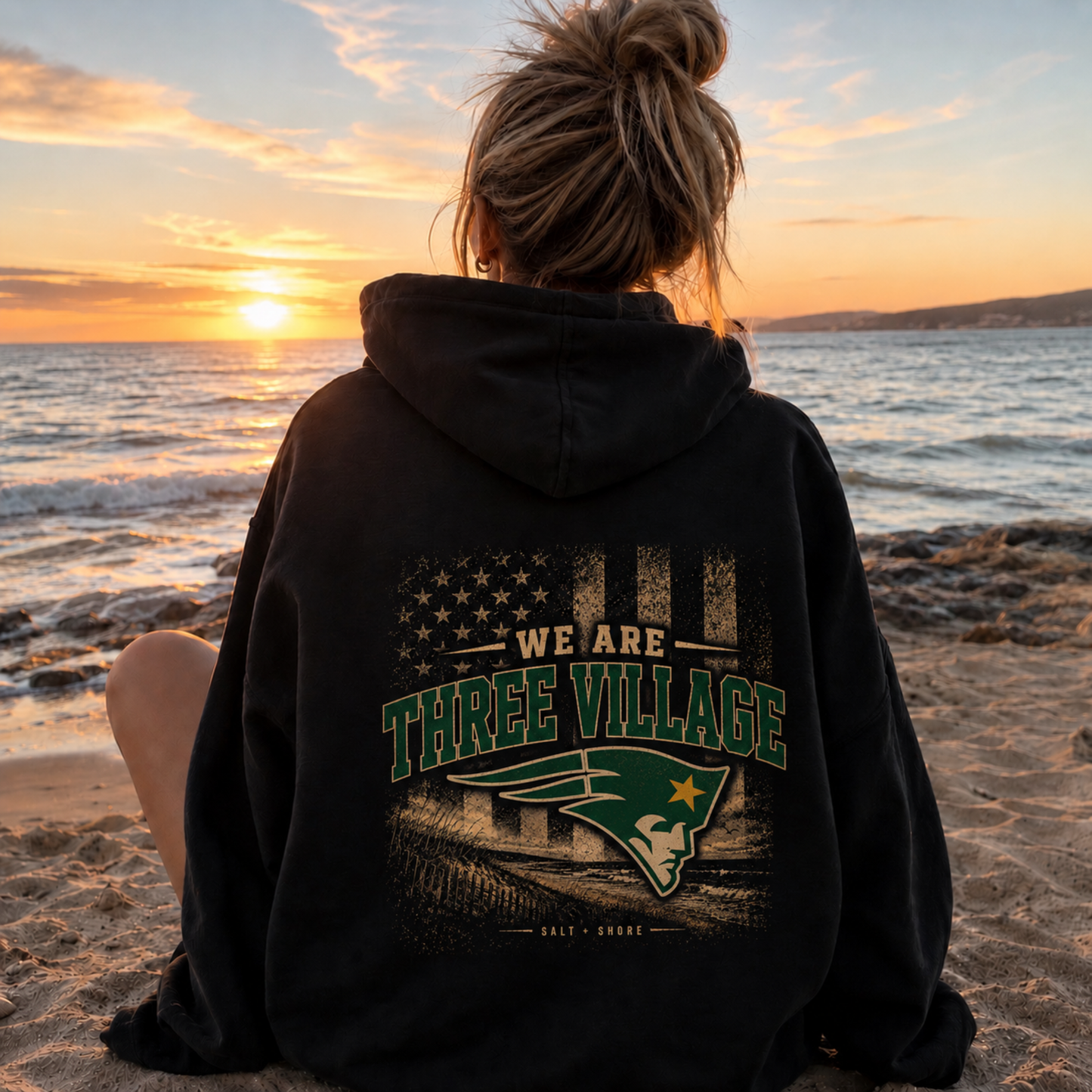Three Village Stars & Stripes – Classic Cotton – Black | Three Village | Salt + Shore