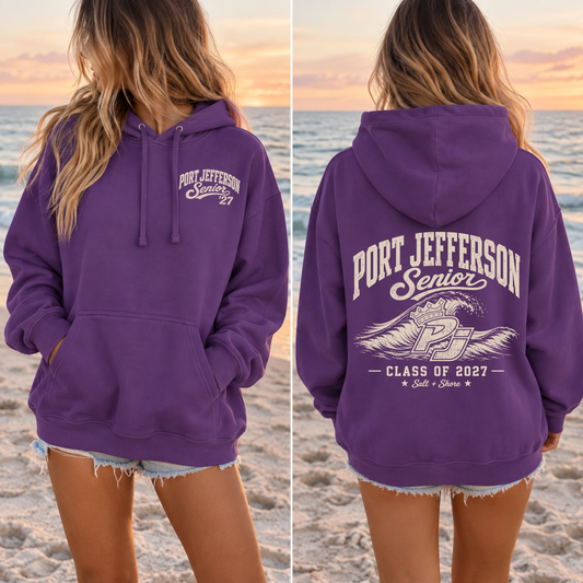 Port Jefferson Senior Class of 2027 – Premium Garment-Dyed – Royal Tide | Port Jeff | Salt + Shore
