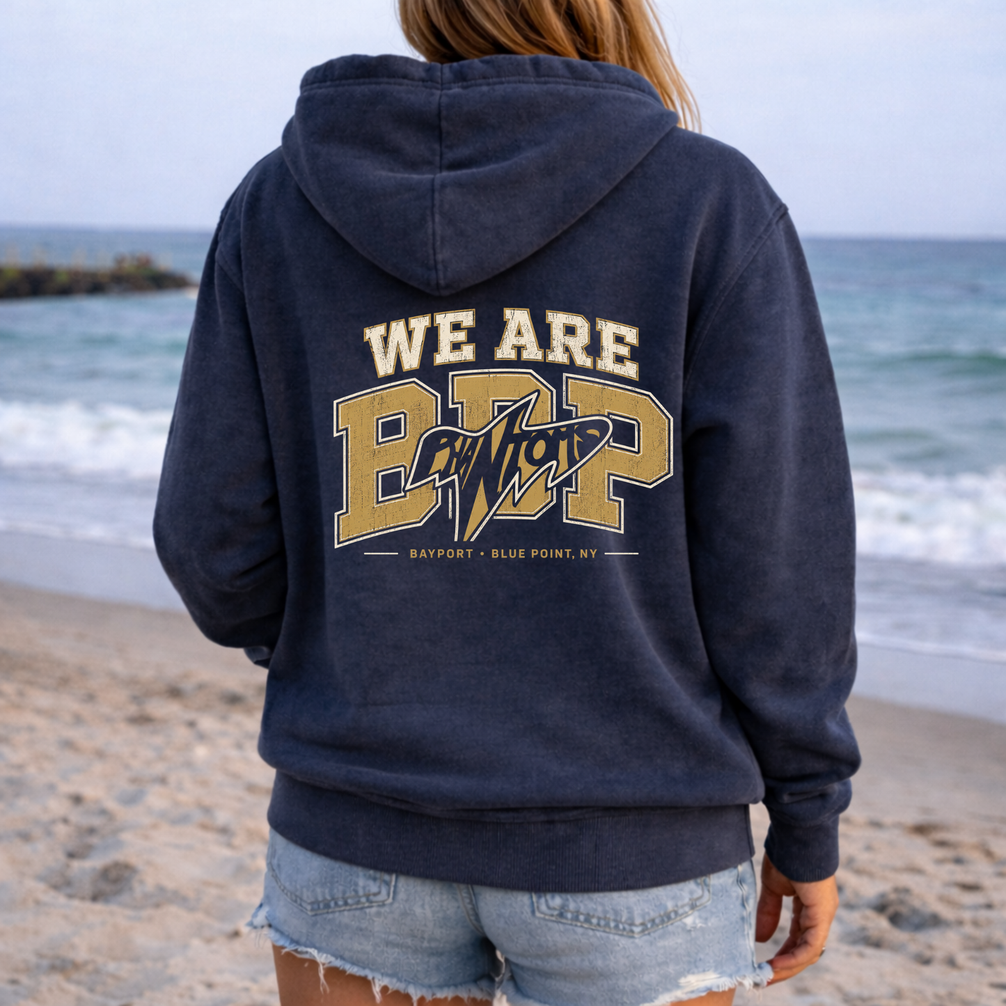 We Are BBP Phantoms Full Zip Up Hoodie – Premium Garment-Dyed – Washed Navy | BBP Phantoms |Salt + Shore