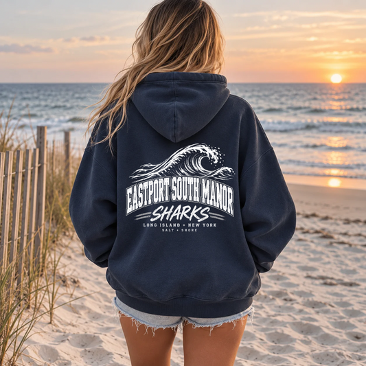 ESM: Shark Break - Premium Garment-Dyed – Washed Navy | ESM Sharks | Salt + Shore