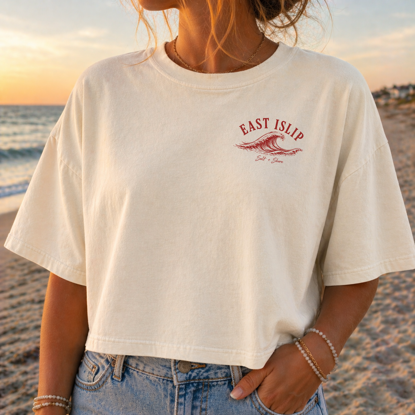 East Islip Surf Co. – Premium Garment-Dyed – Bone | East Islip | Salt + Shore