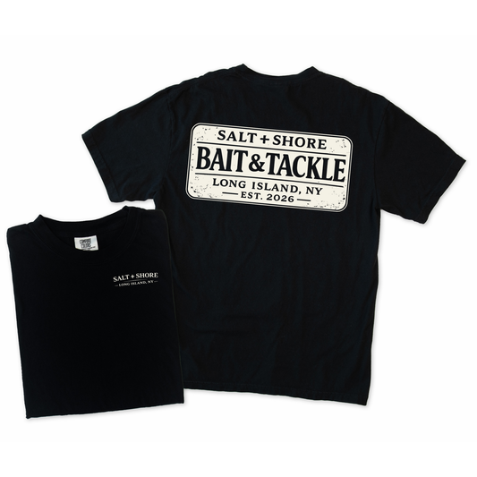 Salt + Shore Bait & Tackle  – Premium Garment-Dyed – Washed Black | Salt + Shore