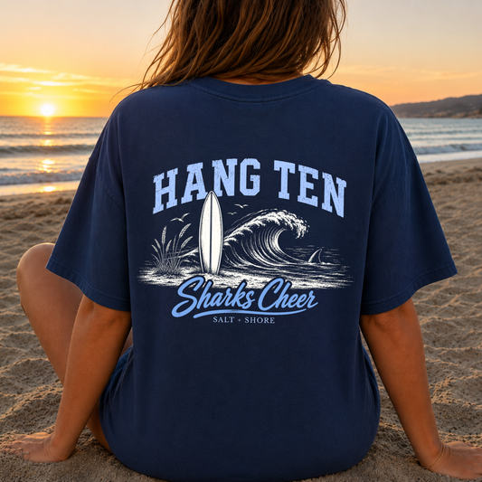 Sharks Cheer: Hang Ten – Premium Garment-Dyed – Washed Navy | Sharks Cheer | Salt + Shore