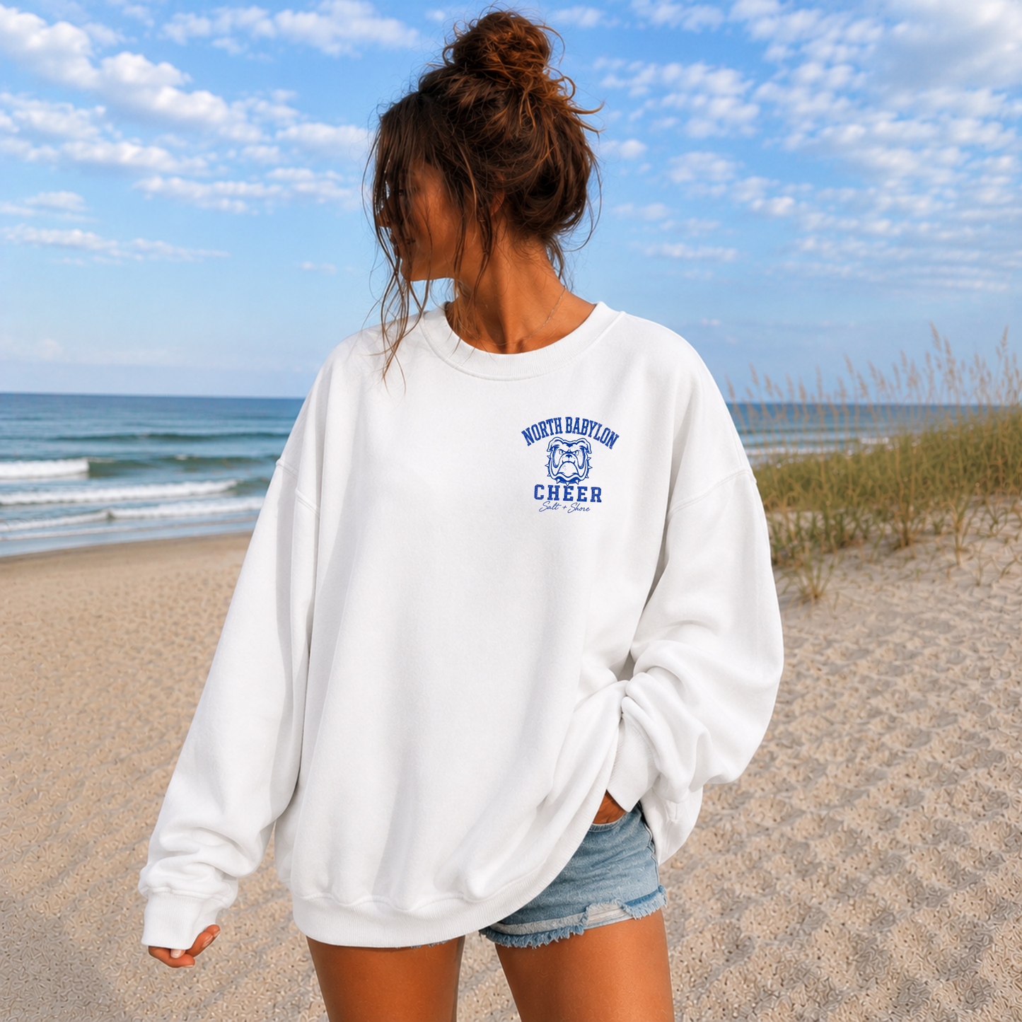 North Babylon Cheer Varsity – Premium Garment-Dyed – Washed White | North Babylon Cheer | Salt + Shore