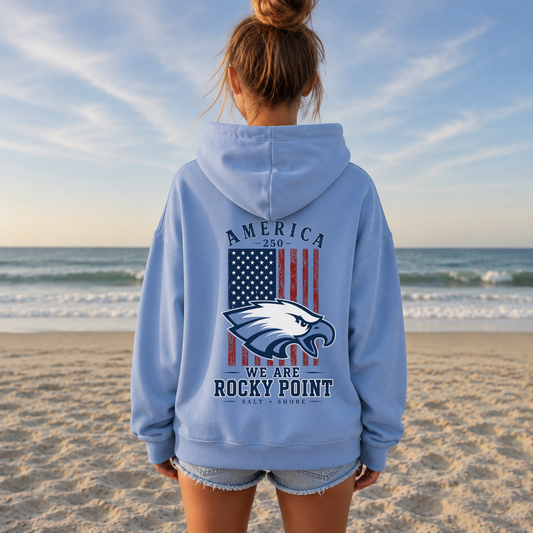America 250: We are Rocky Point – Classic Cotton – Carolina Blue | Rocky Point Cheer | Salt + Shore