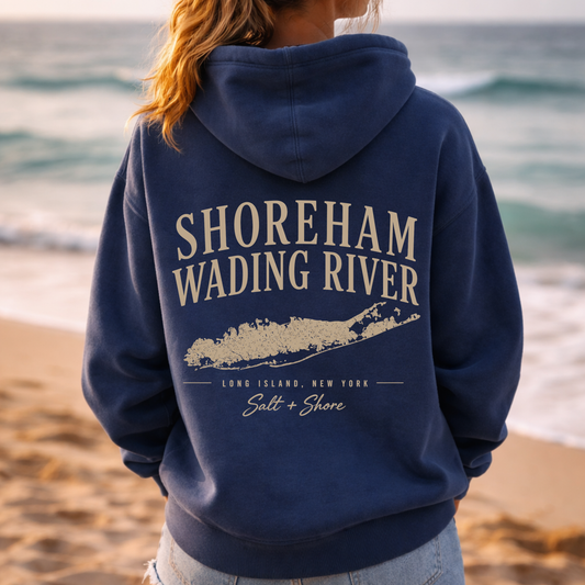 SWR Coastal Outline – Premium Garment-Dyed – Washed Navy | Salt + Shore