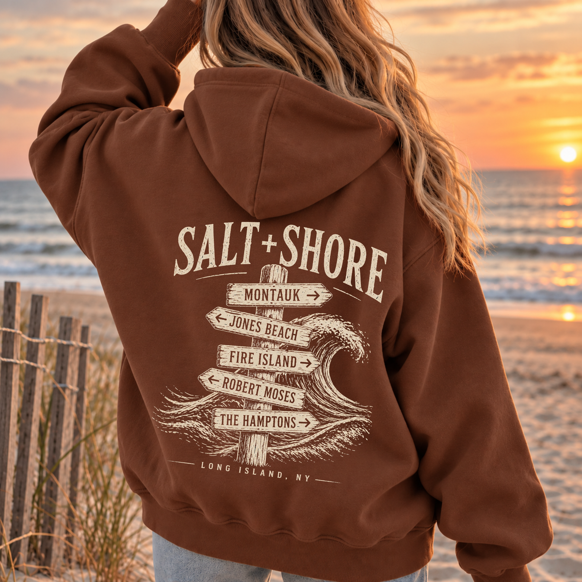 Long Island Wayfinder Hoodie  – Premium Garment-Dyed – Beachwood | Salt + Shore