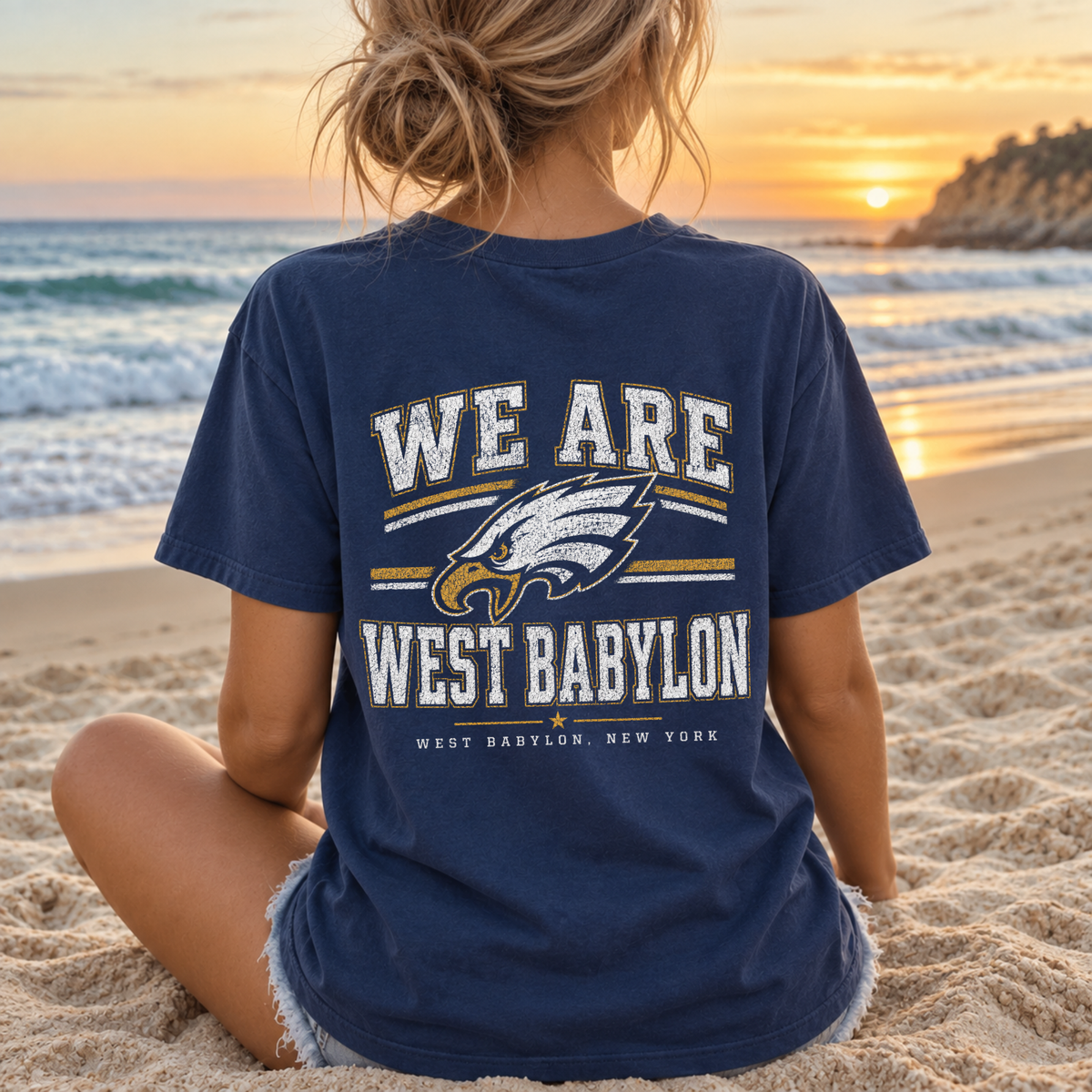 We Are West Babylon – Premium Garment-Dyed – Washed Navy | West Babylon Cheer | Salt + Shore