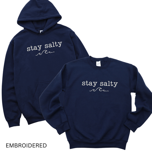 Embroidered Stay Salty – Classic Cotton – Navy | Salt + Shore