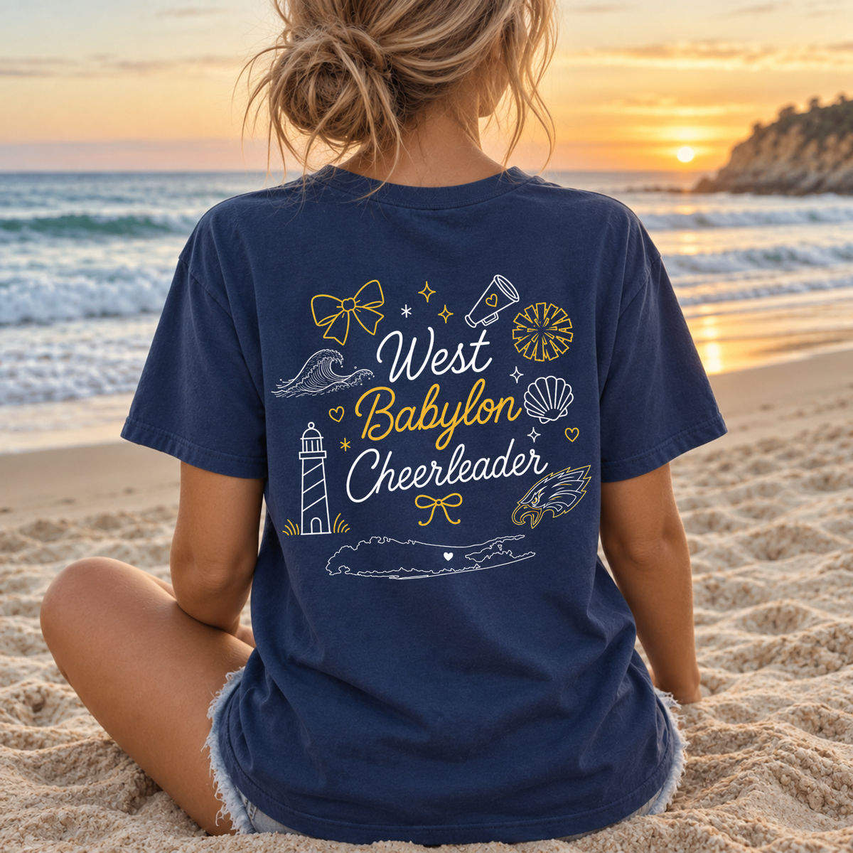 West Babylon Cheerleader – Premium Garment-Dyed – Washed Navy | West Babylon Cheer | Salt + Shore