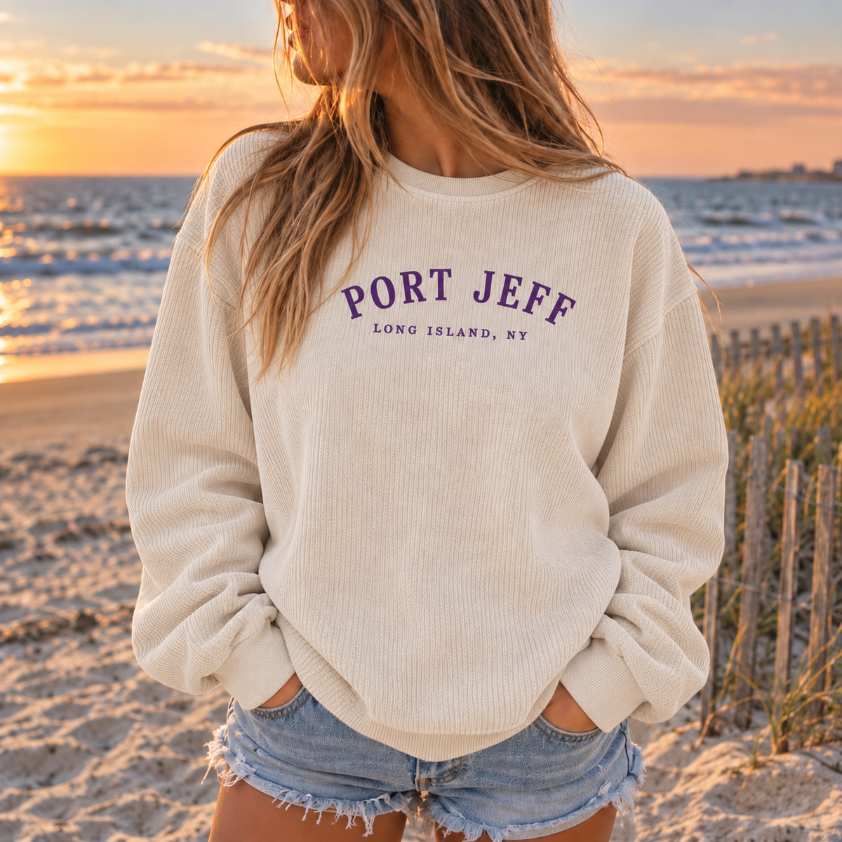 The Port Jeff Comfy Cord Crew — Embroidered | Port Jeff | Salt + Shore