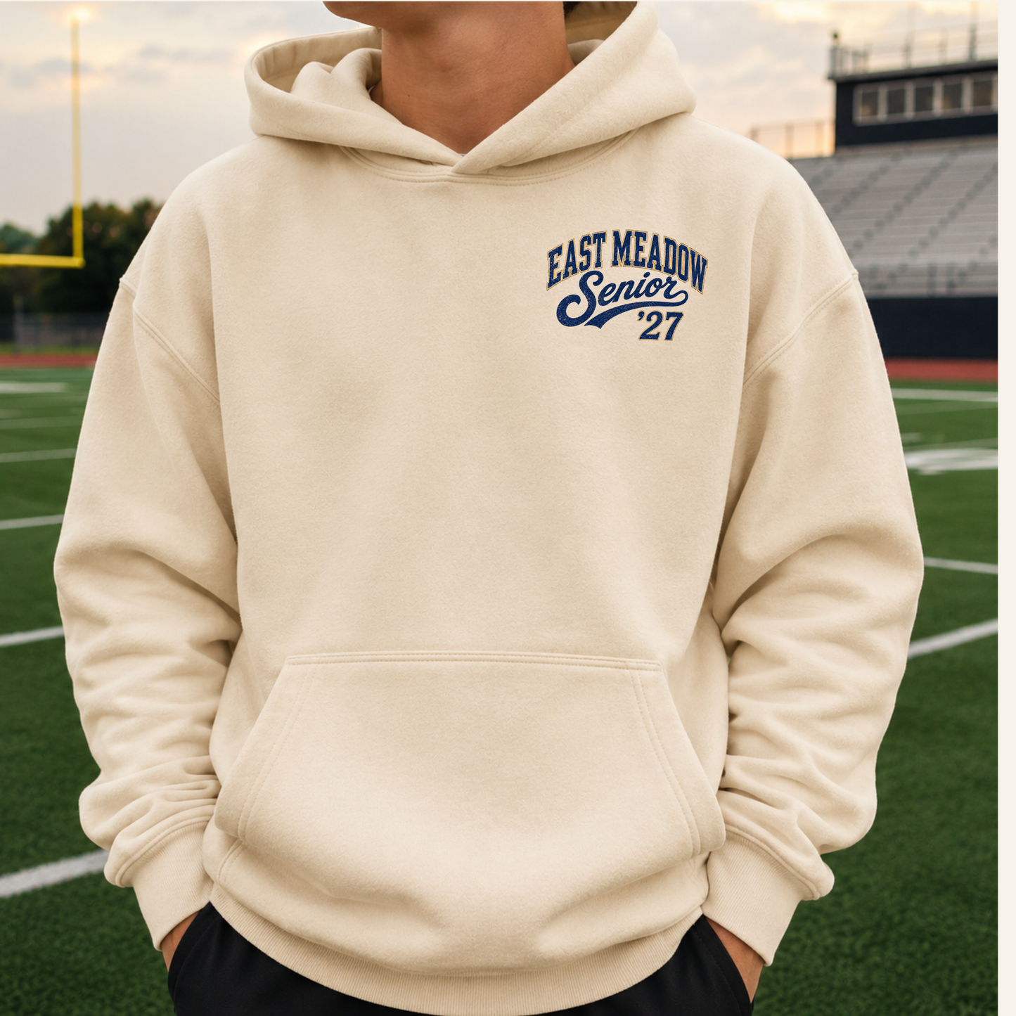 East Meadow Senior ‘27 – Premium Garment-Dyed – Bone | East Meadow Football | Salt + Shore