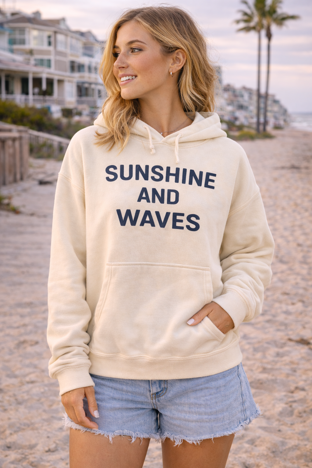 Sunshine and Waves – Premium Garment-Dyed – Bone | Salt + Shore