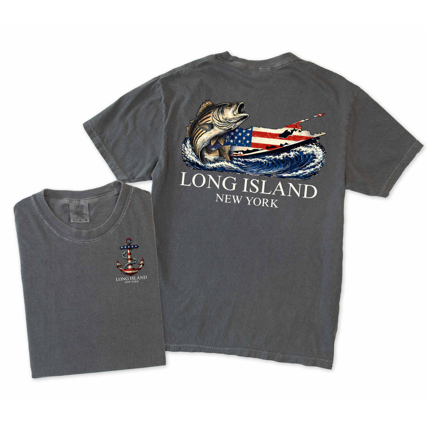 Long Island Striper – Premium Garment-Dyed – Washed Charcoal | Salt + Shore
