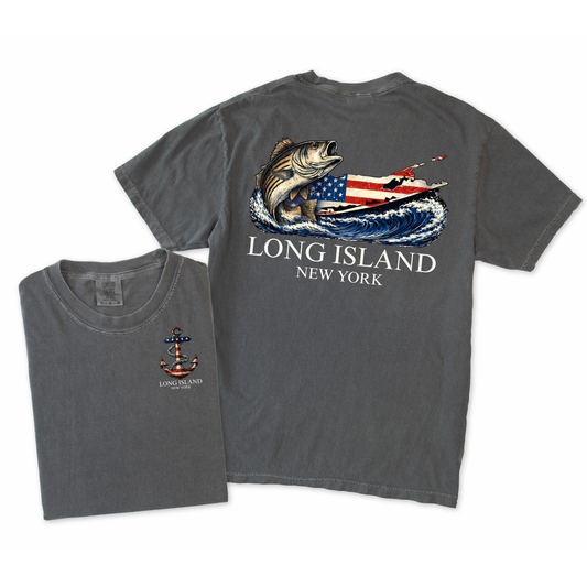 Long Island Striper – Premium Garment-Dyed – Washed Charcoal | Salt + Shore