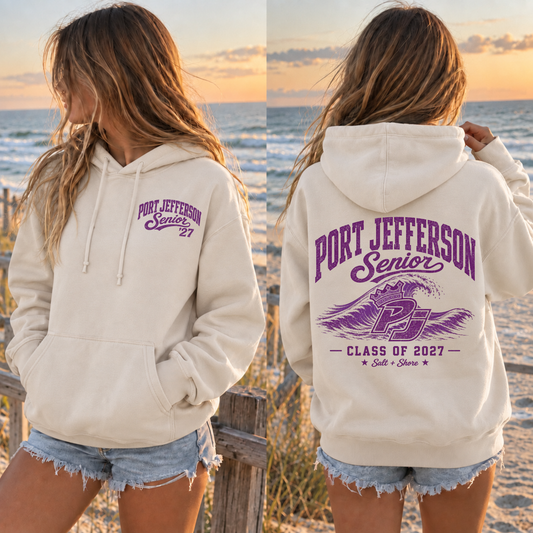 Port Jefferson Senior Class of 2027 – Premium Garment-Dyed – Bone | Port Jeff | Salt + Shore