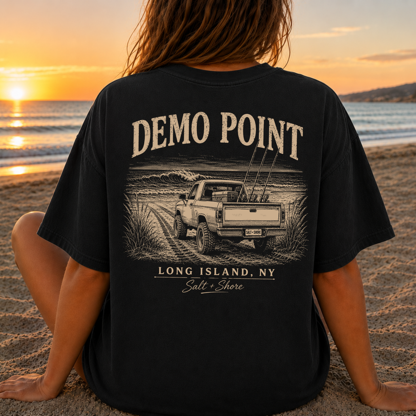 Demo Point Beach Access – Premium Garment-Dyed – Washed Black | Salt + Shore