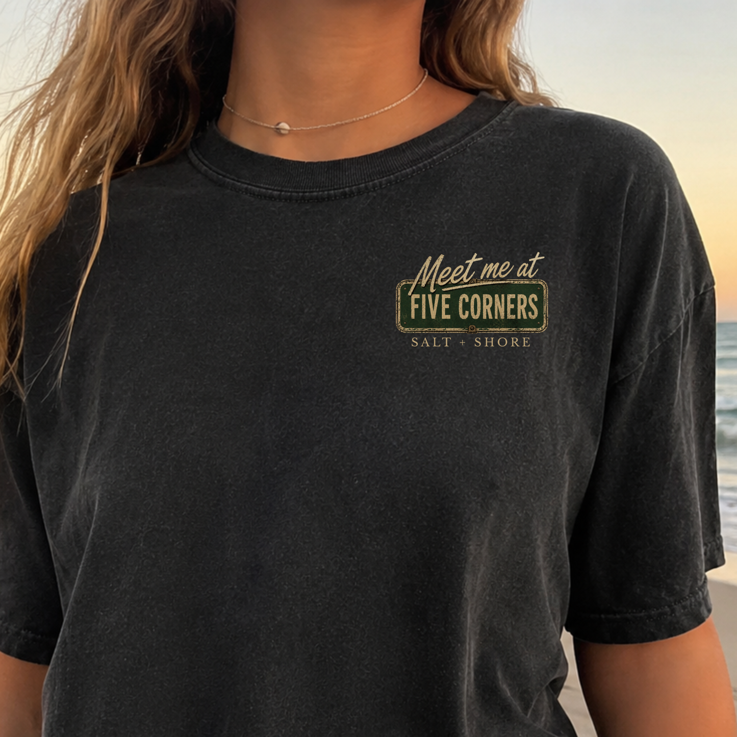 Meet Me at Five Corners – Premium Garment-Dyed – Washed Black | Sachem North Football | Salt + Shore