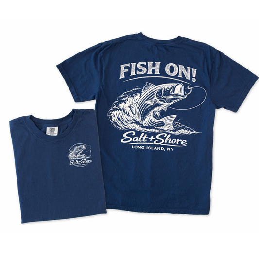 FISH ON! Reel Life – Premium Garment-Dyed – Washed Navy | Salt + Shore