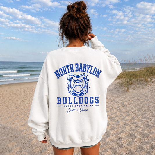 North Babylon Varsity – Premium Garment-Dyed – Washed White | North Babylon Cheer | Salt + Shore