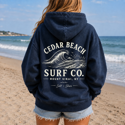 Cedar Beach Surf Co. – Premium Garment-Dyed – Washed Navy | Salt + Shore