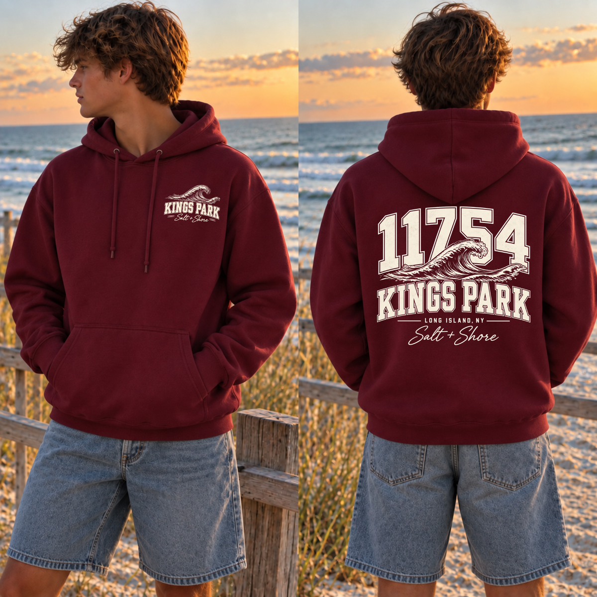 11754 Wave – Classic Cotton – Harbor Maroon | Kings Park | Salt + Shore