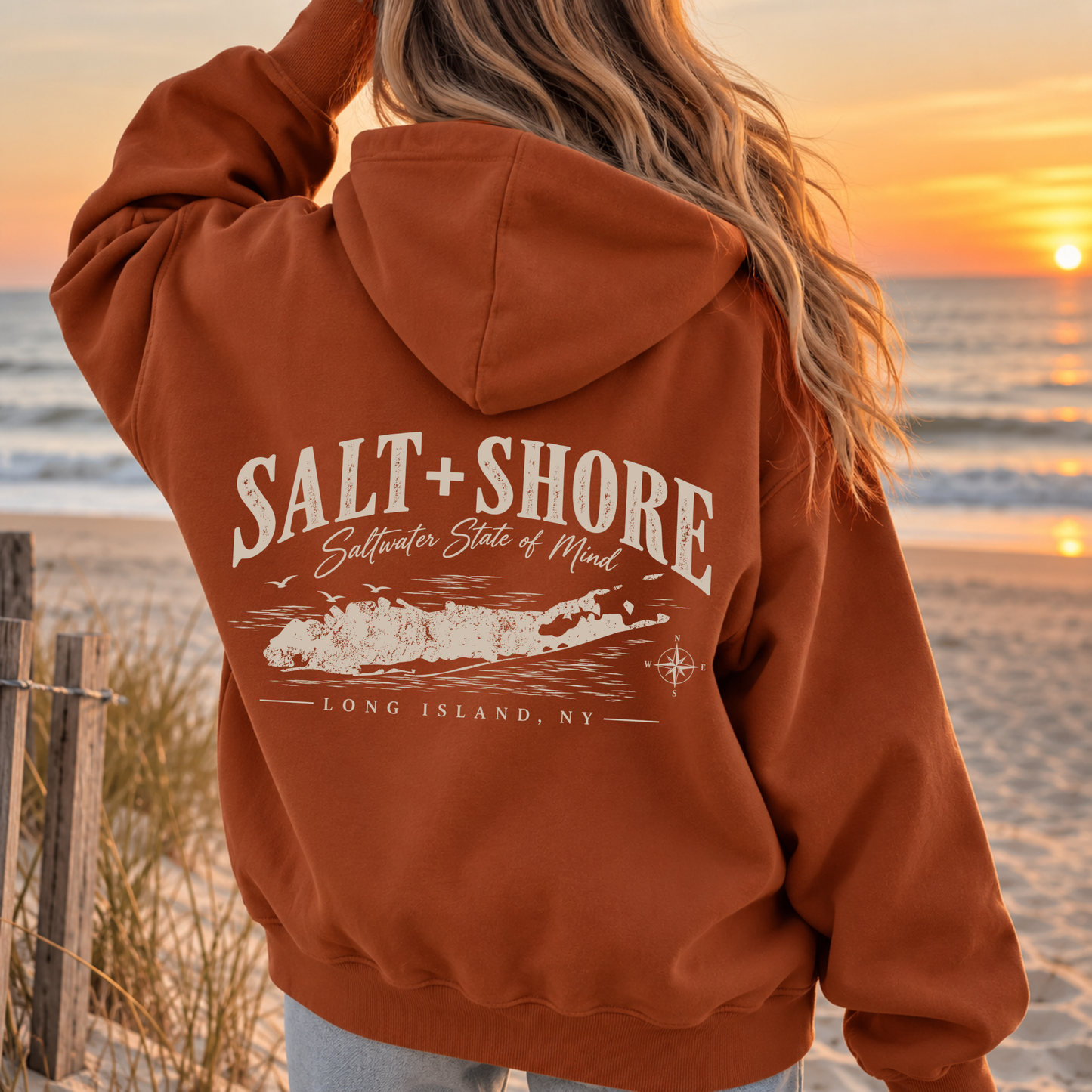 The Long Island Coastline Hoodie  – Premium Garment-Dyed – Autumn Tide | Salt + Shore