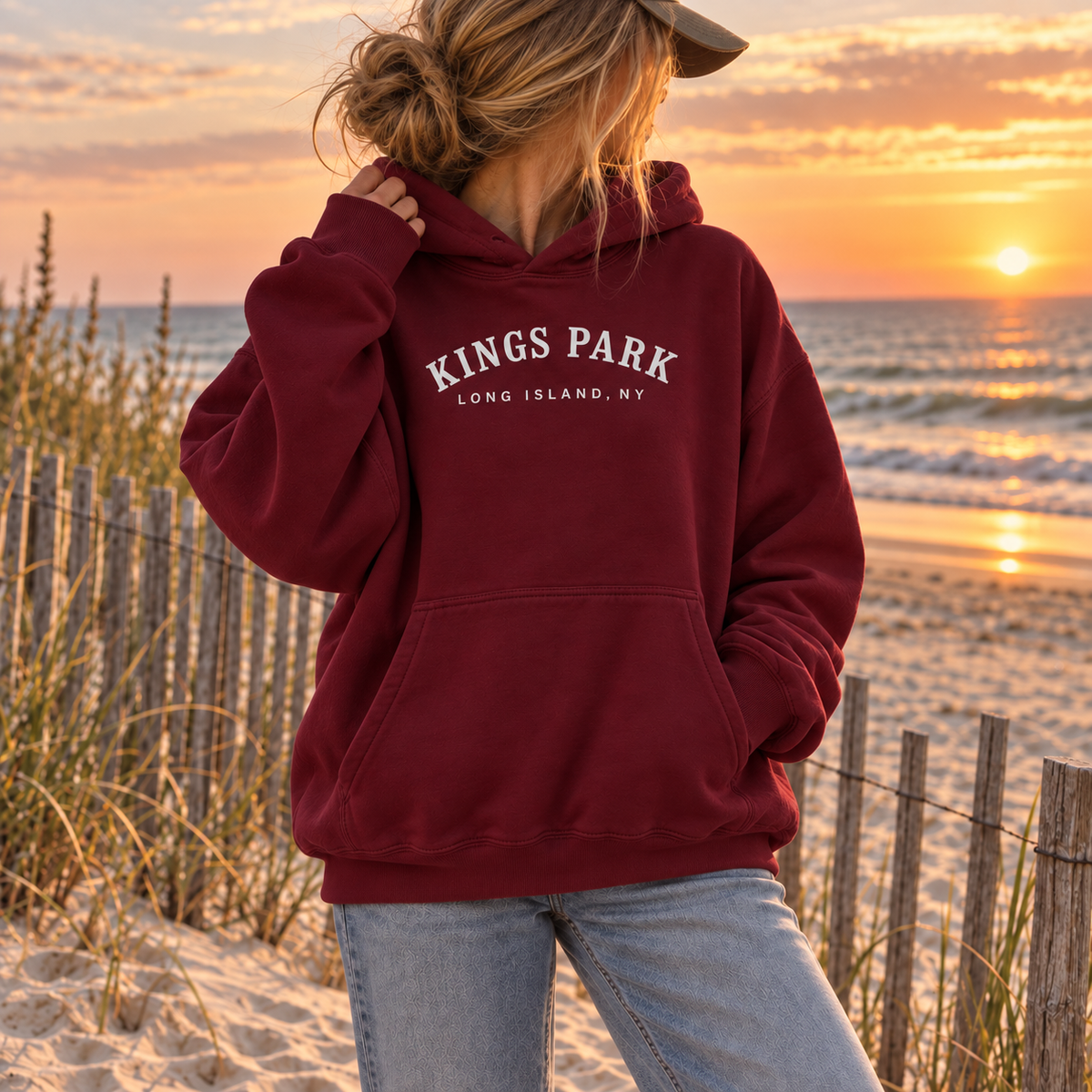 Kings Park Heavyweight Embroidered Essential – Harbor Maroon | Kings Park | Salt + Shore