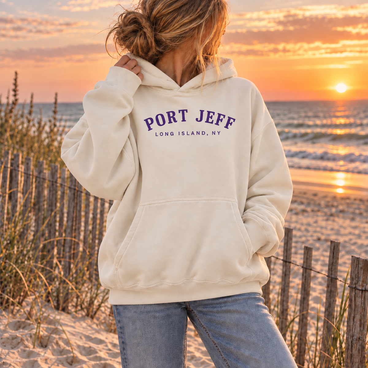 Port Jeff Heavyweight Embroidered - Bone | Port Jeff | Salt + Shore