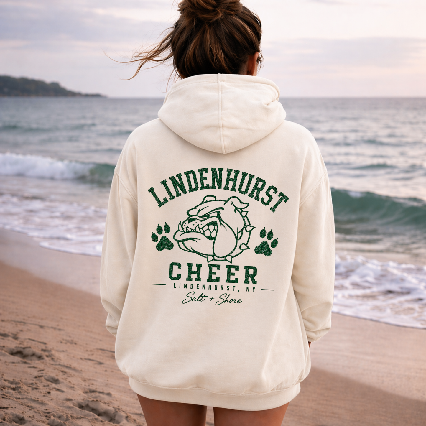 Lindenhurst Bulldogs Cheer – Premium Garment-Dyed – Bone | Lindenhurst Cheer | Salt + Shore