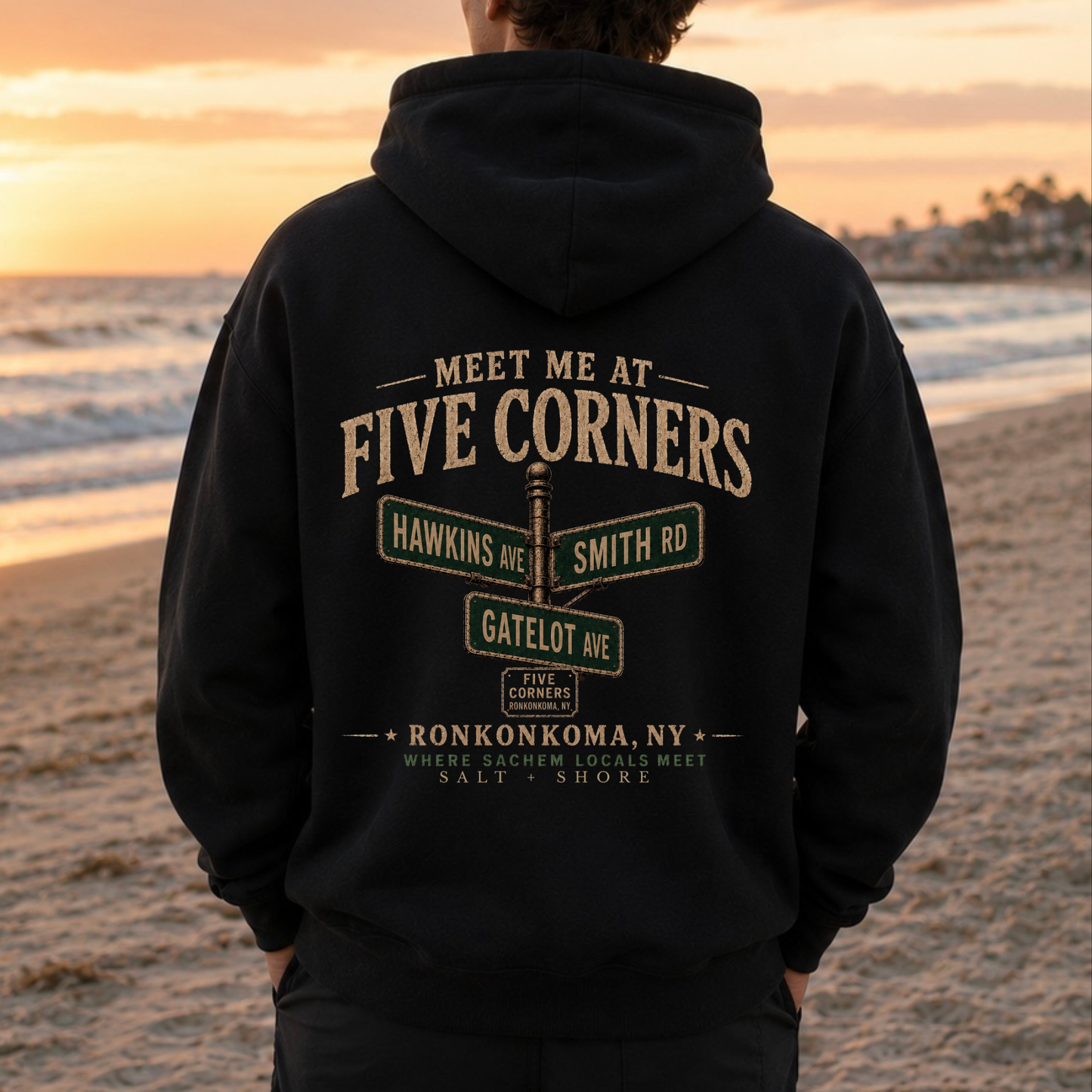 Meet Me at Five Corners – Classic Cotton – Black | Sachem North Football | Salt + Shore