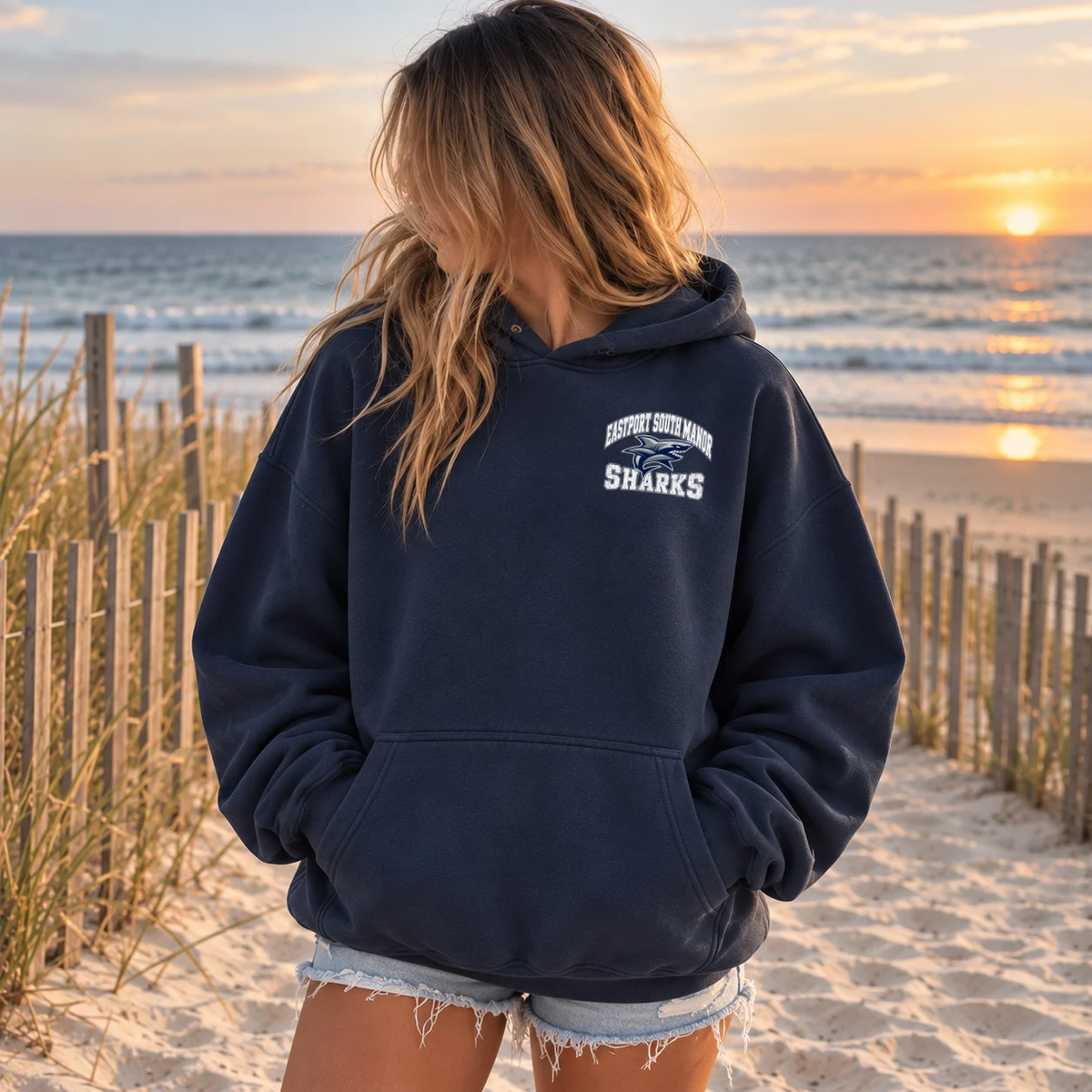 ESM Sharks Varsity - Premium Garment-Dyed – Washed Navy | ESM Sharks | Salt + Shore
