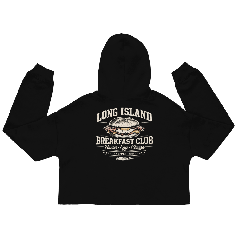 The Long Island Breakfast Club Crop Premium Garment- Dyed – Black | Salt + Shore