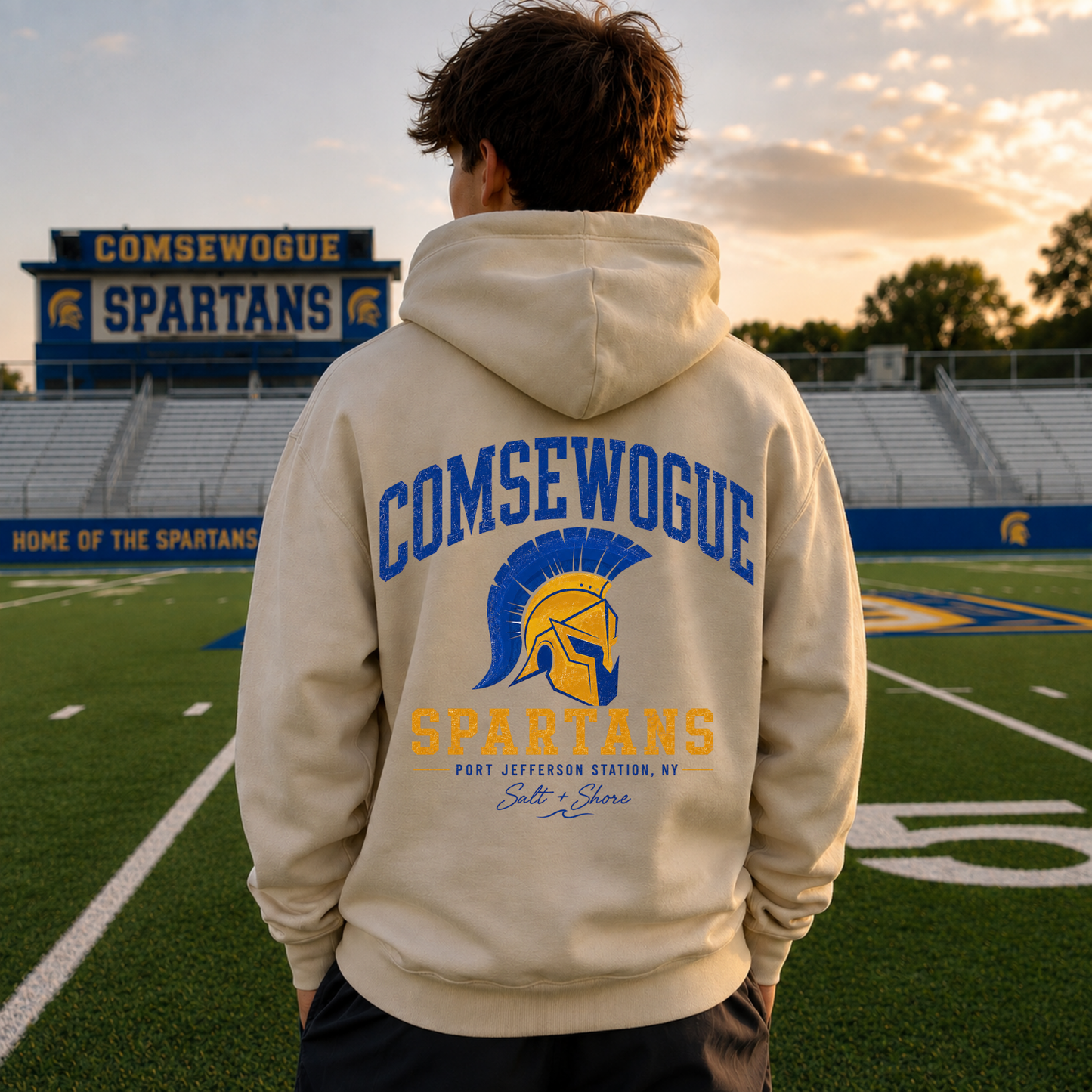 Spartan Varsity – Classic Cotton – Sand | Comsewogue Football | Salt + Shore