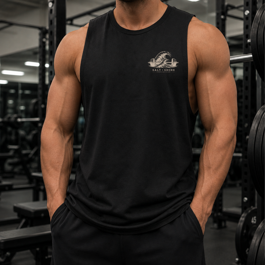 Heavy Tides Muscle Shirt – Black | Salt + Shore