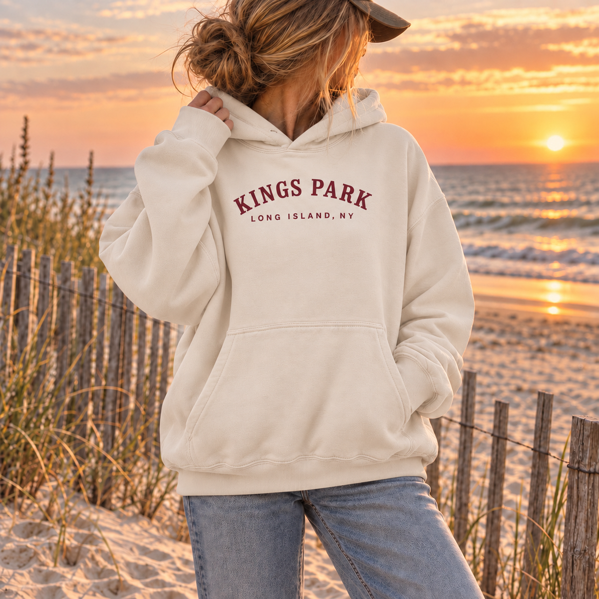 Kings Park Heavyweight Embroidered Essential – Bone | Kings Park | Salt + Shore