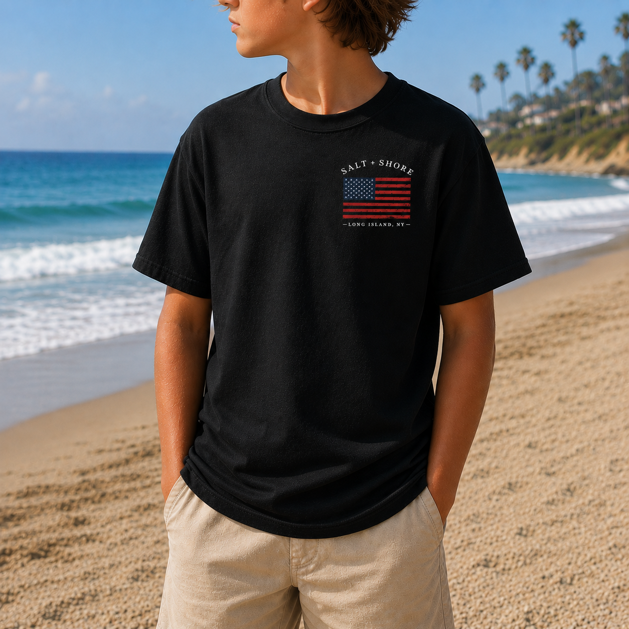 Long Island USA - YOUTH – Classic Cotton – Black | Salt + Shore