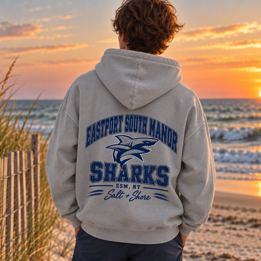 ESM Sharks Varsity - Premium Garment-Dyed – Washed Gray | ESM Sharks | Salt + Shore