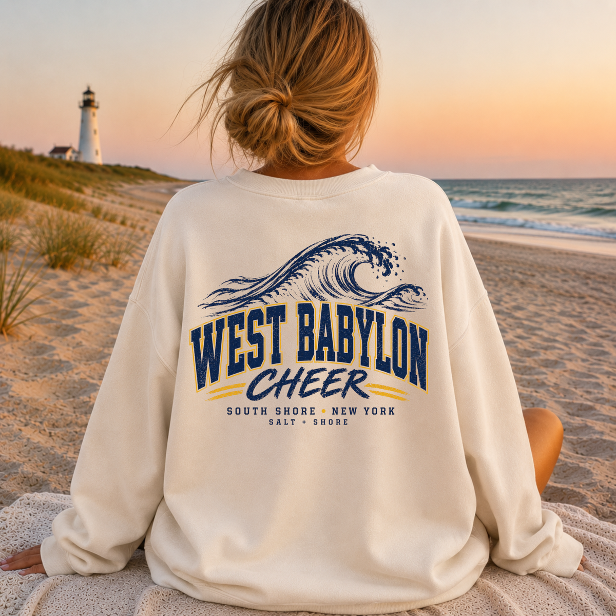 West Babylon Coastal Cheer
 – Premium Garment-Dyed – Bone | West Babylon Cheer | Salt + Shore