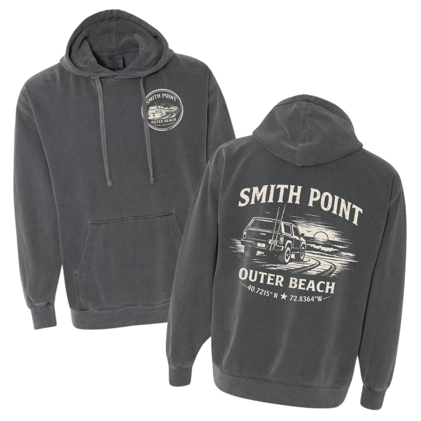 Smith Point Outer Beach – Premium Garment-Dyed – Washed Charcoal | Salt + Shore