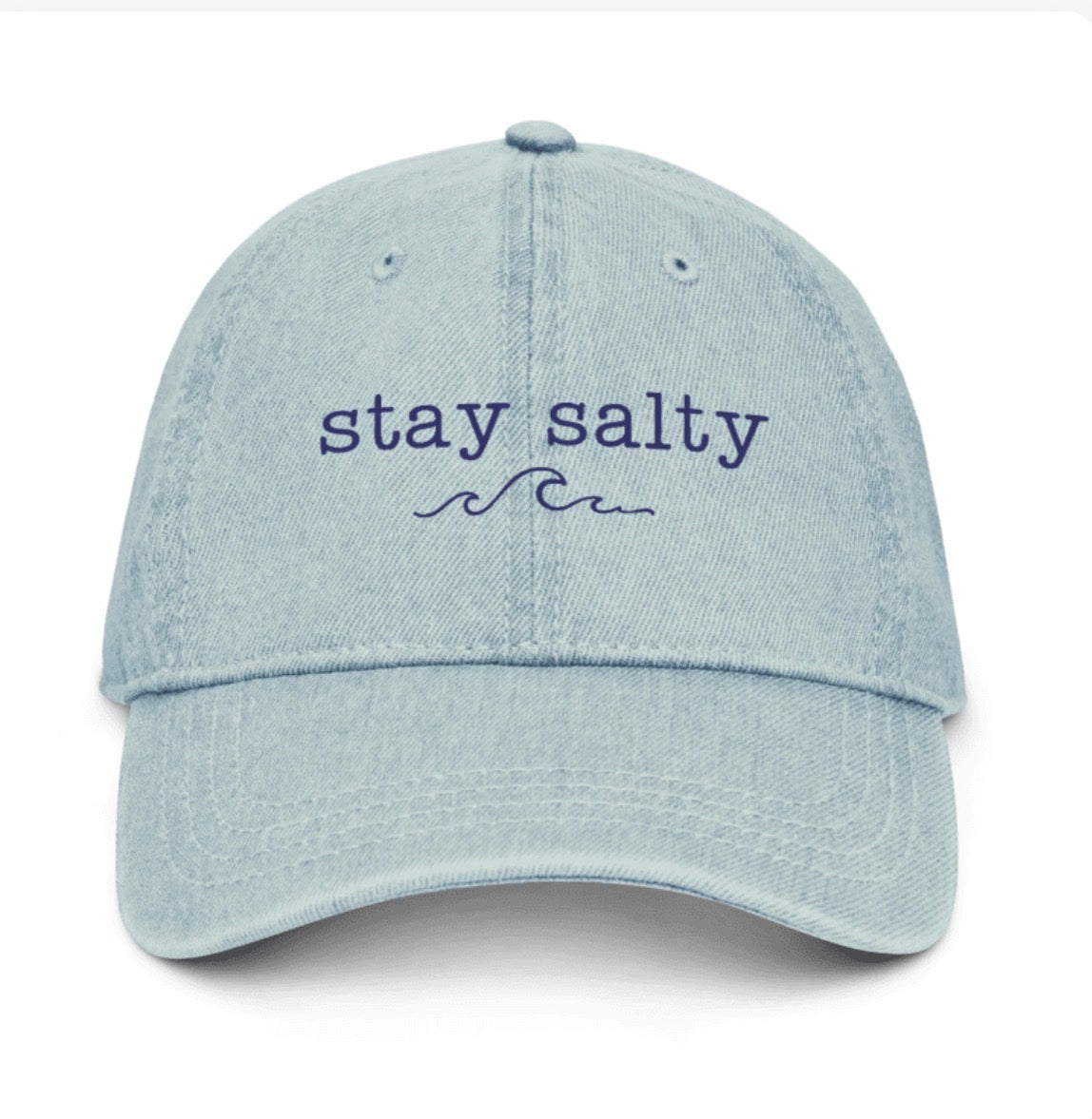 Stay Salty Embroidered Denim Dad Hat | Salt + Shore