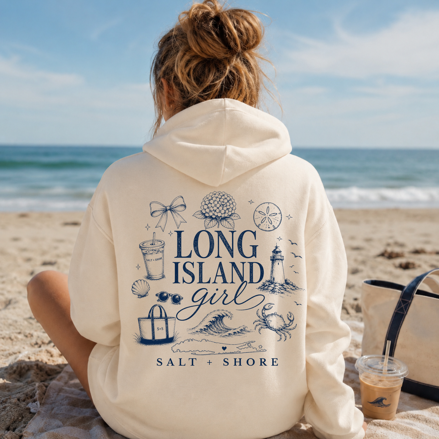 Long Island Local Girl – Premium Garment-Dyed – Bone | Salt + Shore