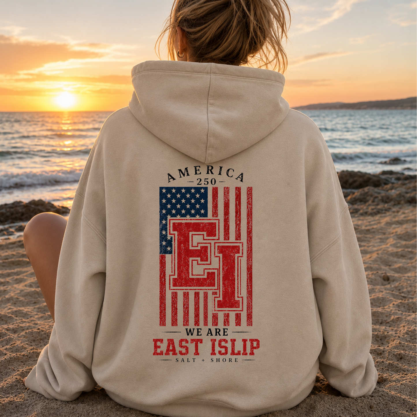 America 250: We Are East Islip – Classic Cotton – Sand | East Islip | Salt + Shore