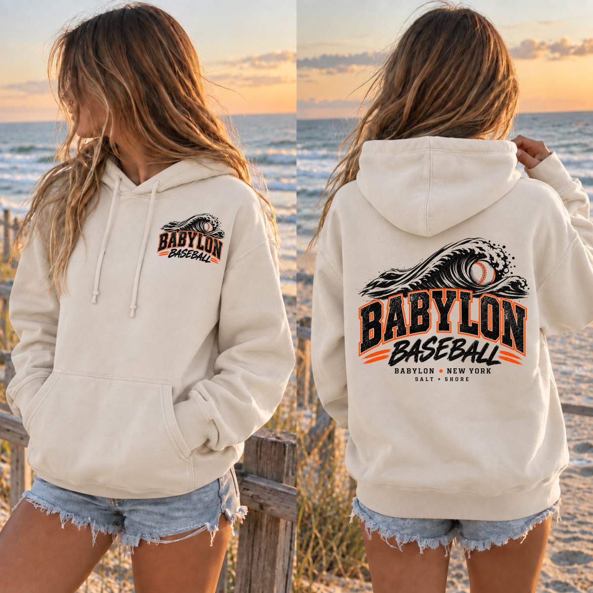Babylon Baseball Coastal Wave – Premium Garment-Dyed – Bone | Babylon | Salt + Shore