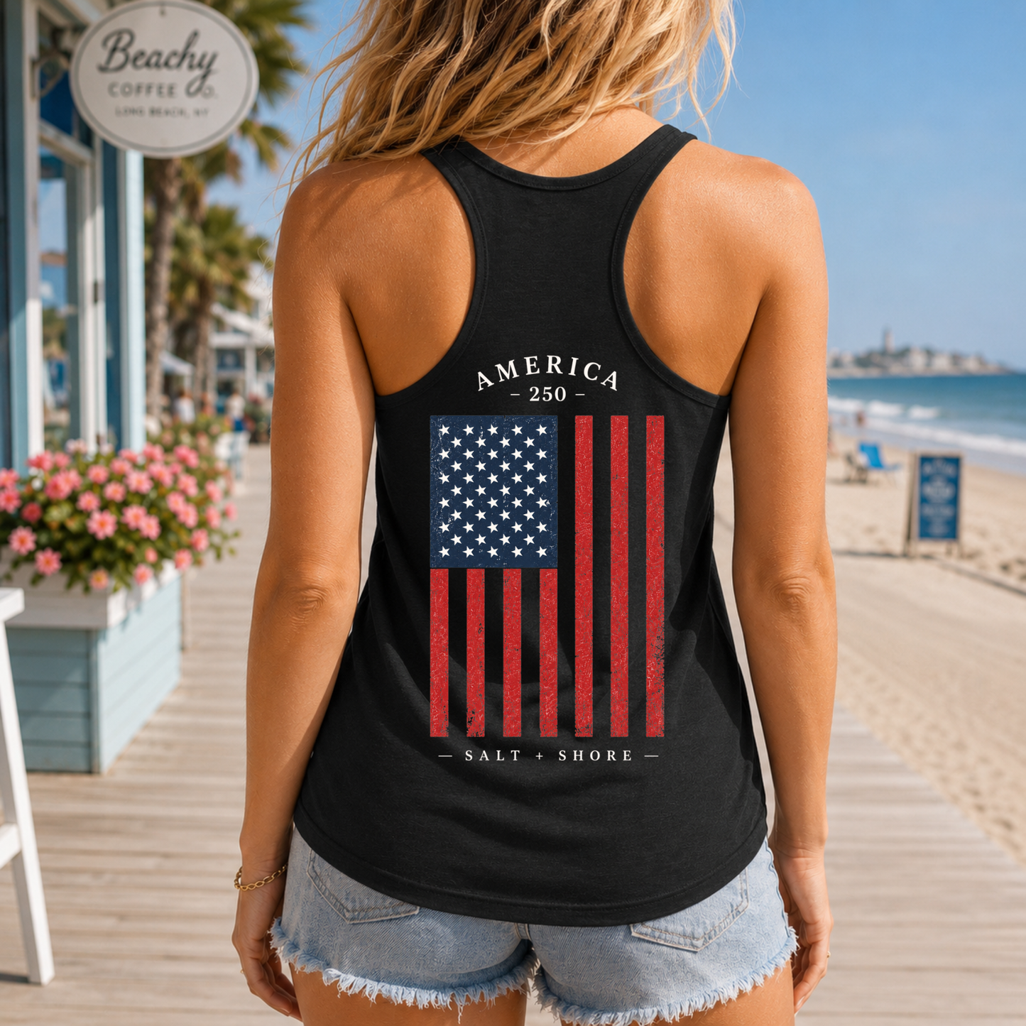 Long Island USA Women’s Racerback Tank Top – Black | Salt + Shore
