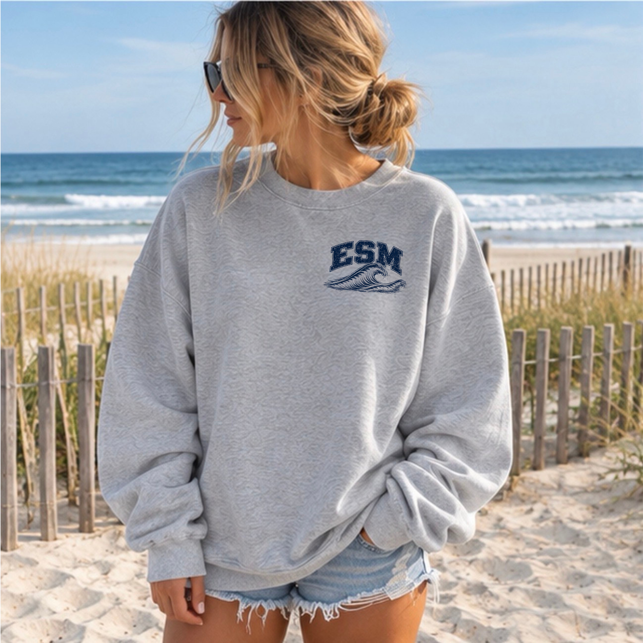 ESM Surf Co. - Classic Cotton – Athletic Gray | ESM Sharks | Salt + Shore