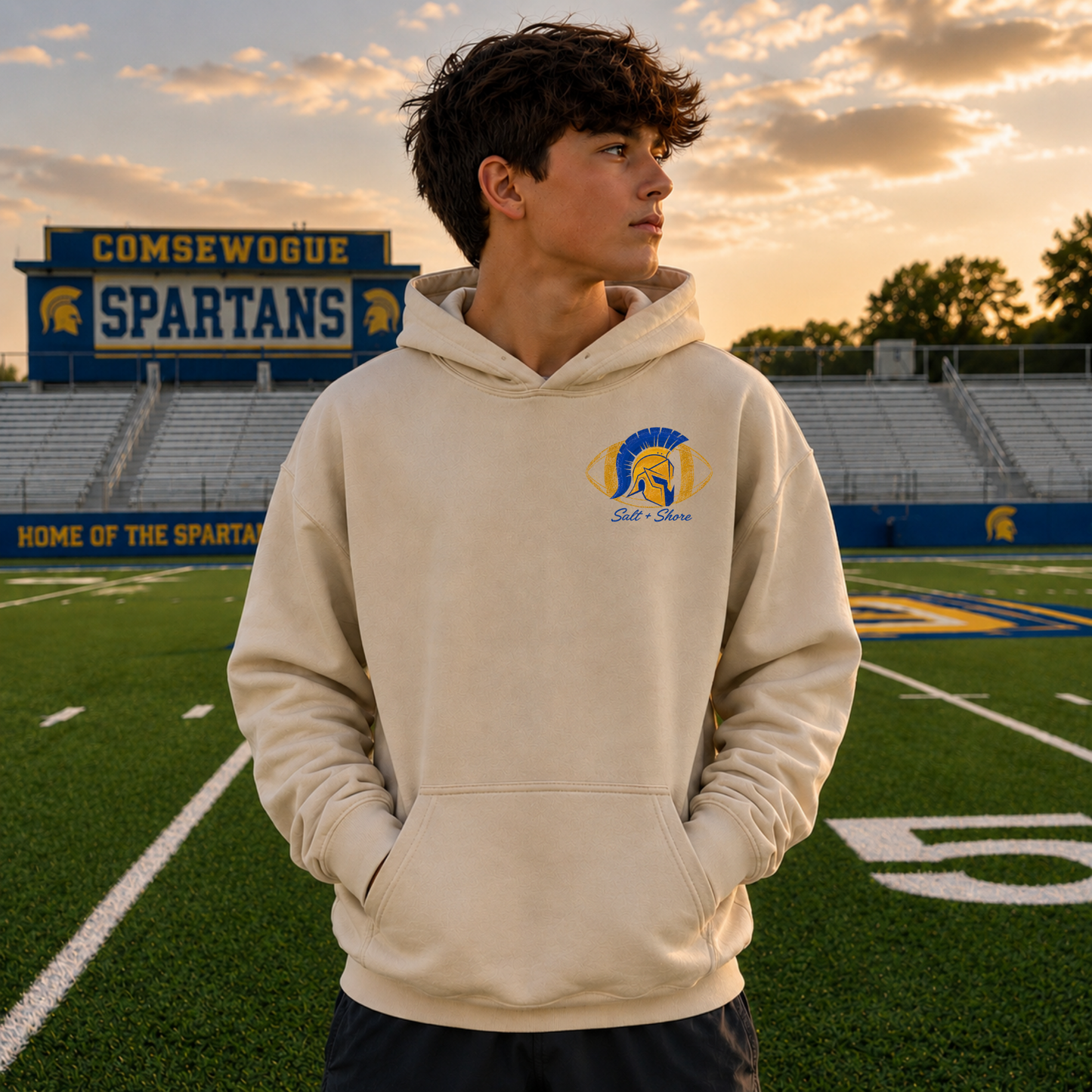Spartan Football – Classic Cotton – Sand | Comsewogue Football | Salt + Shore